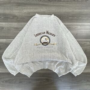 Vintage Bald Eagle Sweatshirt Adult Extra Large Nature 90s Bird Fleece Boxy Y2K